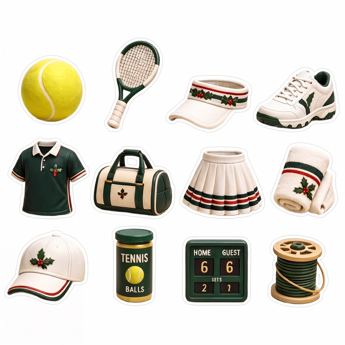Tennis ornament design details
